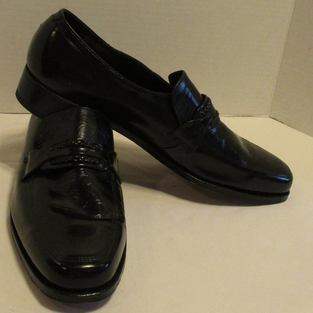 Florsheim Men Size 10.5 Black Slip On Business Travel Evening Dress Shoes